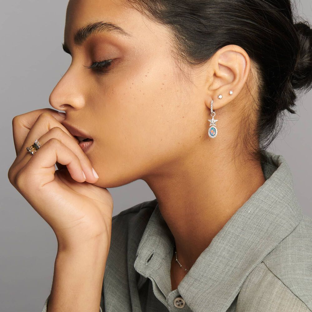 Love Diamonds 14ct White Gold Solitaire Medium Stud Earrings | Annoushka jewelley